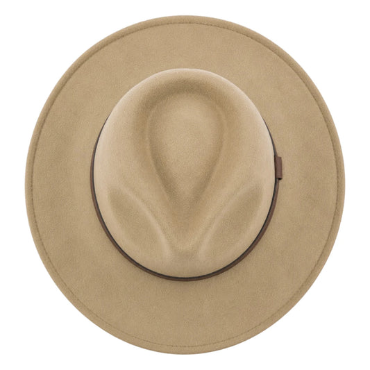 Texas Hats Beige Classic Wide Brim Fedora Hat