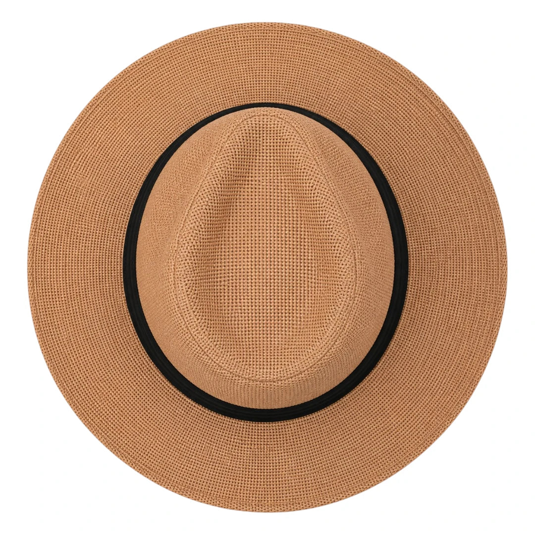 Texas Hats Signature Beige Wool Felt Fedora – Classic Wide Brim Hat