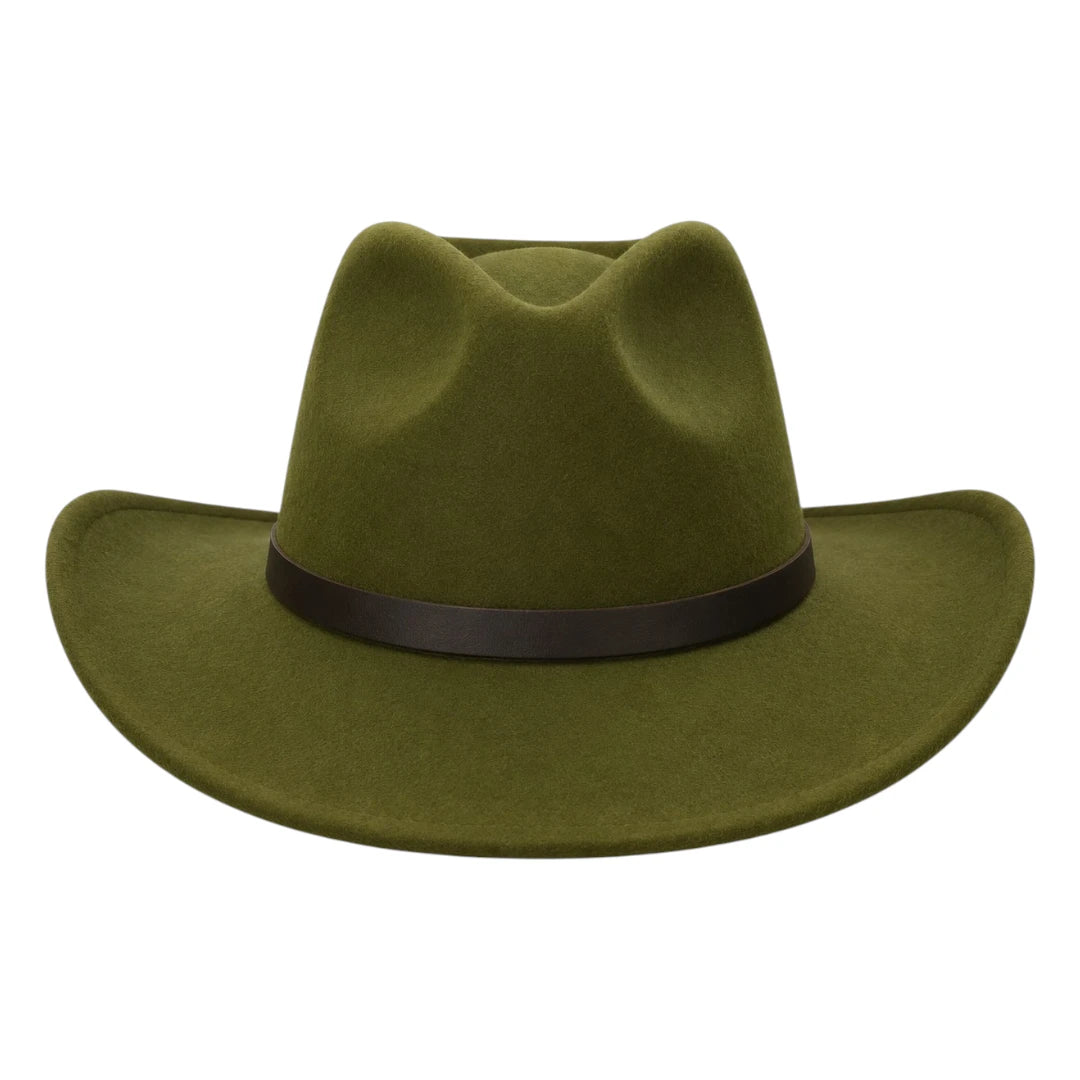 Texas Hats Premium Green Wool Felt Western Cowboy Hat