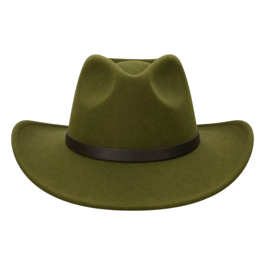 Texas Hats Premium Green Wool Felt Western Cowboy Hat
