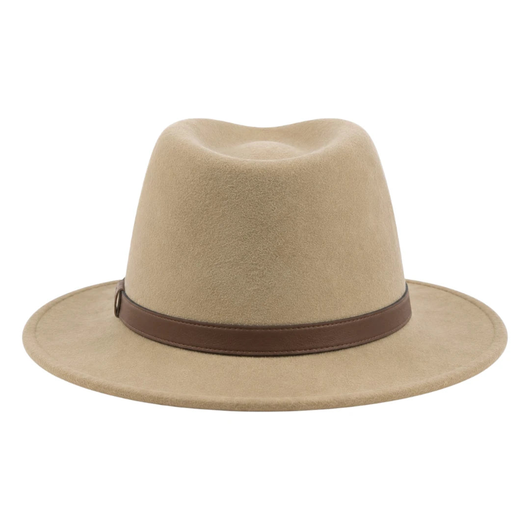 Texas Hats Beige Classic Wide Brim Fedora Hat