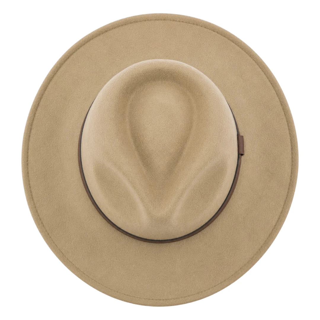 Texas Hats Beige Classic Wide Brim Fedora Hat